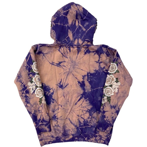 Civil Regime by Darc Sport Women's White Rose Tie Dye Hoodie in Lilac Khaki - Picture 2 of 4